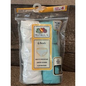 Fruit of‎ the Loom 6-Pack  Girl's Tagless Underwear Assorted Briefs Size 4